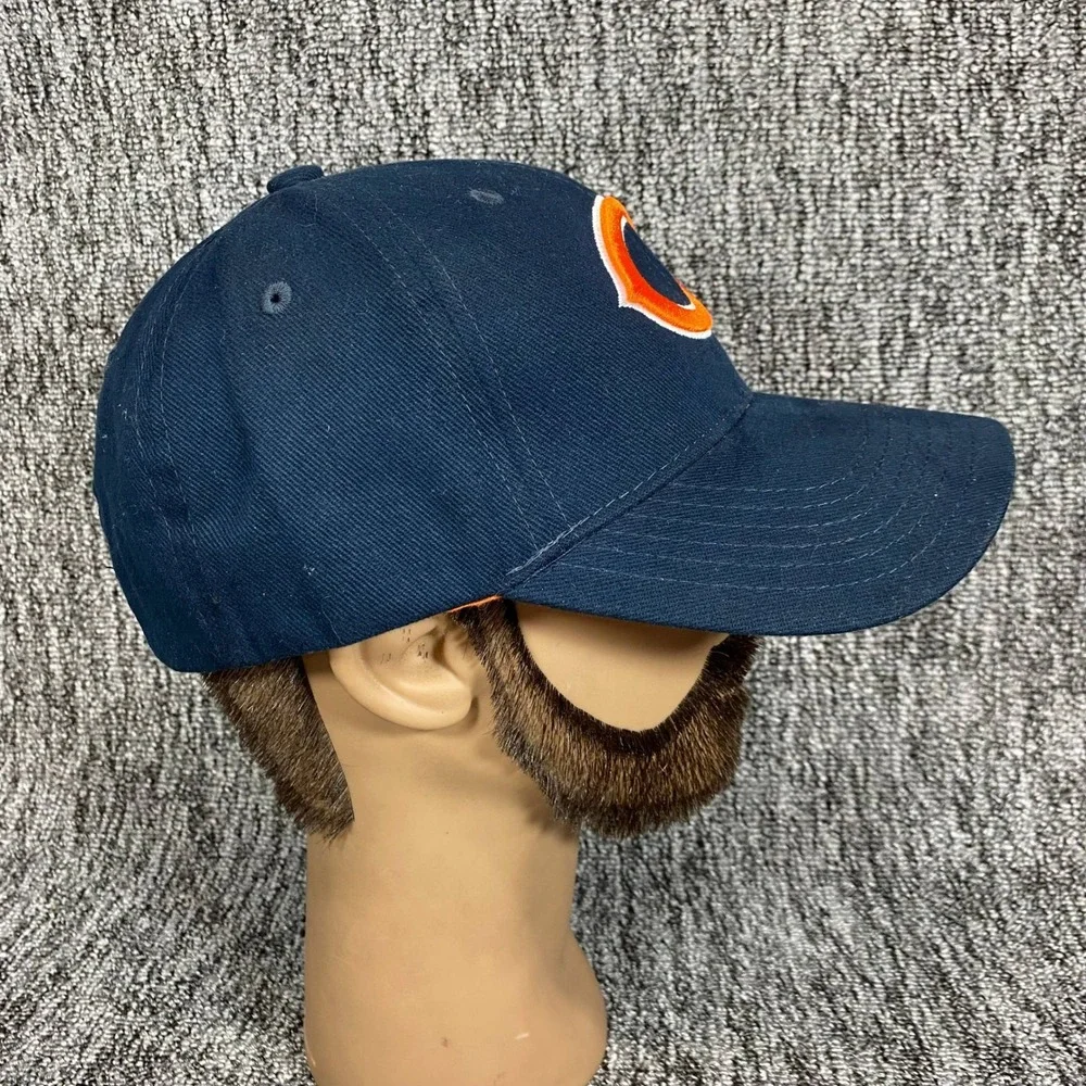 NFL Chicago Bears Hat Mens OSFA Navy Blue Embroidered‎ Logo Adjustable Cap